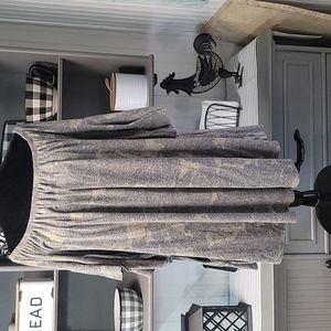 Camouflage Off Shoulder Tunic with Bell Sleeves